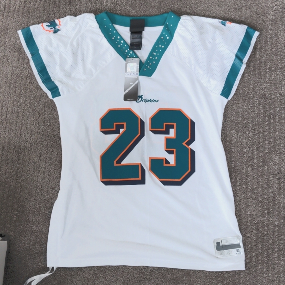Vintage Miami Dolphins Ronnie Brown Women's Flutter Sleeve Jersey Size S